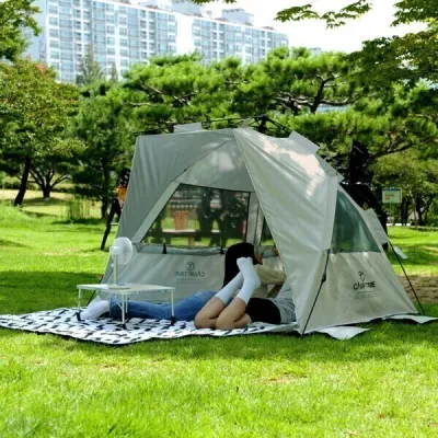 Lều che nắng tự bung đi biển PG-10 màu cát cho 3-4 người