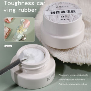 5ml 3D Flower Gel Non-Stick Carving Glue Pearl White Satin Nail Art DIY Sculpting Gel for Manicure Extension Salon Use