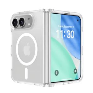 Ốp Điện Thoại Trong Suốt Sạc Không Dây Từ Tính Cho iPhone 18 Fold Duo Có Bảo Vệ Ống Kính Chống Sốc Tương Thích Magsafe