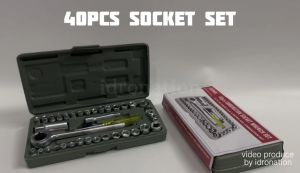 40PC 40pcs 40 PC Combination DIY Hand Tools Ratchet Socket Bolt Handle Set Tool Box Spanner Wrench Sleeve Set Repair Kit