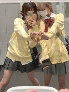 Mars Jk เปิดต้นฉบับ คาร์ดิเกน เสื้อสเวตเตอร์ ผู้หญิง สไตล์ญี่ปุ่น หลากหลาย Twin Best Friend แขนยาวถัก เสื้อท่อนบน ฤดูใบไม้ร่วง ฤดูหนาว