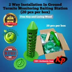 1pcs - 3pcs) 2 Way Installation In Ground (IG) & In Concrete (IC) Termite  Bait Station with key lock and luring wood