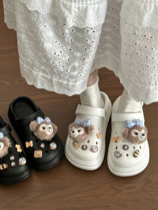 Anti-Slip Beach Sandals Womens Summer Outdoor Shoes Cute Hole Hole Flip Flops Head Cover Half Slippers Flat Heel EVA Material