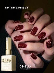 Sơn Móng Tay XEIJAYI Màu Đỏ Lấp Lánh Kim Tuyến 15ml Hiệu Ứng Phản Chiếu Holographic Loại Gel Tẩy Được Bằng Đèn UV/LED