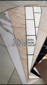 Wallpaper Marble Stiker Glossy Modern 30x60 cm Tebal 25mm Untuk Dekorasi Dinding