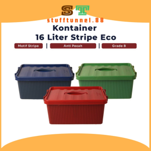 Kontainer Box Stripe 16 Liter Eco  Kotak Penyimpanan Serbaguna Premium Dan Termurah