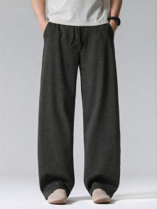 Wood soon | Plain Elegant Retro Style Knit Trousers