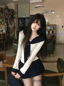 Bộ Đồ Thủy Thủ JK Mars Home Bộ Đồ Hai Mảnh Thiết Kế Tay Dài Cổ Tròn Thường Ngày Mùa Xuân Cho Bé Gái