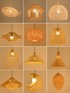SANGEJIANGREN | Creative Country Style Rattan Woven Birds Nest Art Chandelier