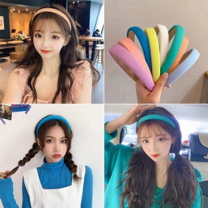 Korean Style Pure Color Sponge Wide Brim Headband Cute Face Wash Girls Womens Wild Go Out Hair Accessories