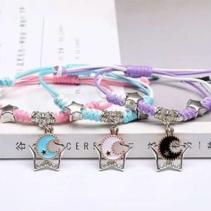 IVY 3PCS Luminous Bracelet Woven Handmade Moon Flower Couple Friendship Fashion Bracelet Wax Rope Hand Woven Couple Bracelet