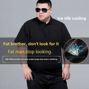 Big Size Mens Short Sleeve Ice Silk Polo T-Shirt