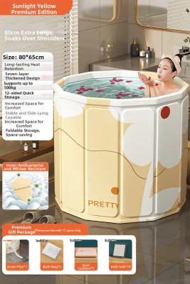 Foldable Bathtub for Bathing and Soaking