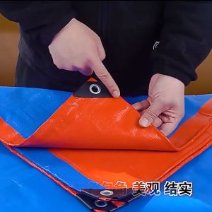 6x8m Premium Canvas Canopy Tarpaulin Blue Orange  Kanvas Khemah Pasar Kolam Ikan Tutup Kereta Lori Atap Canopy Tent Sidewall Cover Kanvas