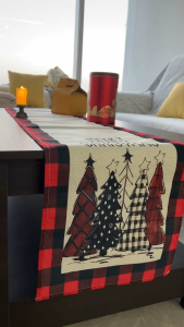 Table Runner Christmas Table Runner Multi-Style Xmas Party Table Cloth 4/6/8 Seater Dining Home