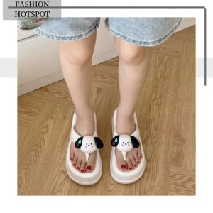 LHMonday สินค้ามาใหม่ รองเท้าหูคีบพื้นหนา2นิ้ว หูหนีบเป็นยาง ไม่บาดเท้าไม่เจ็บเท้าแน่นอน จะสีเข้ม หรือสีอ่อนก็สวย เบาใส่สบาย แถมน้องหมาให้ด้านหน้า ดีนะ รีบมาตำ