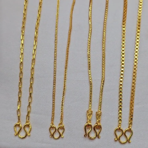 สร้อยคอทอง ลายโซ่ สี่เสา กระดูกงู ผ่าหวายกล่อง น้ำหนักเทียบเท่า 2 สลึง ความยาว 16 18 นิ้ว