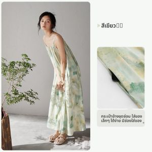 yuenei | ชุดนอนผู้หญิงผ้าโมดอลไหมน้ำแข็งยาวคลุมเข่า ชุดนอนฤดูร้อน ชุดอยู่บ้าน ชุดเดรสยาว ชุดนอนผ้าโมดอล ชุดนอนผ้าไหมน้ำแข็ง