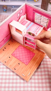 Baby Pro 3D Doll House Puzzle Toy DIY Miniature House Building & Pretend Play Set