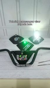 VISOR SEPEDA BMX V2 EDITION MOTIF HOLOGRAM + LAMPU LED RGB KEDIP PESAWAT 7 WARNA VISOR SEPEDA VARIASI KEREN DI STANG AKSESORIS SEPEDA BMX