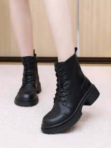 Josiny | British Style Thick Heel Boots