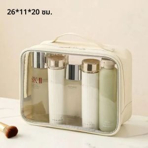 ขนาดใหญ่ความจุกระเป๋าเครื่องสําอางผู้หญิงกรณีแต่งหน้าเครื่องสําอางค์กันน้ําโปร่งใสกระเป๋าเดินทางกระเป๋าความงาม