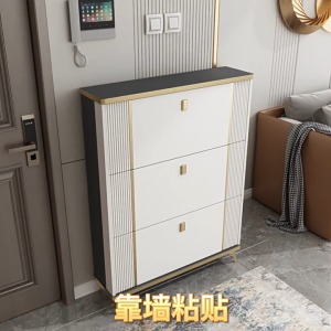 ROOSIO Furniture Shoe Cabinet Wood Flip Shoe Rack Organizer Flip Door Light Luxury Family Large Storage 3layer Can Accommodate 32 Pairs Of Shoes Storage Shoe Cabinet