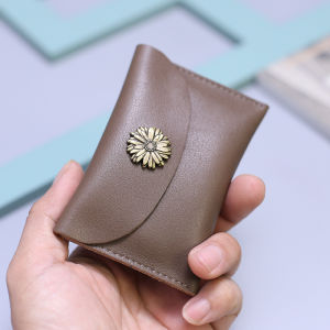 Handmade First Layer Cowhide Coin Purse Womens Card Holder Key Case Soft Leather Pouch Small Bag Coin Bag Mini Genuine Leather Short Wallet