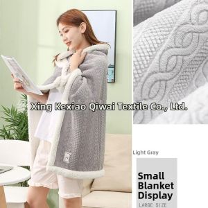 Wearable Fleece Blanket Shawl for Autumn Spring