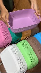 Keranjang Plastik Multifungsi Motif Berlubang Bahan Tebal Storage Box