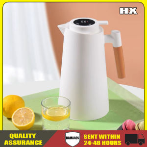 Thermos Vacuum Flask Jug Insulated Kettles: Wooden Handle 1000ml Coffee Vacuum Hot/Cold Water Thermal Insulation Kettle