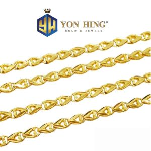 Rantai Leher Full Gold Padu Emas 916 17.66G Yon Hing