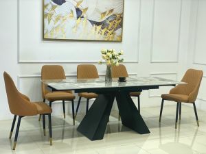 Bàn Ăn Hiện Đại Chung Cư Nhà Phố T90 Chân Sắt Sơn Tĩnh Điện Cao Cấp. Hàng Gia Công VN. Mã TC06