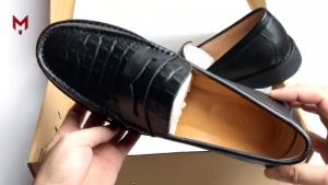Giày tây penny loafer 2.0 MAD vân cá sấu lười công sở nam da bò cao cấp thời trang tăng chiều cao 4cm