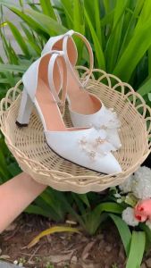 GIÀY CAO GÓT NỮ THỜI TRANG 8 PHÂN DỤ TIỆC HOA XINH A8882H