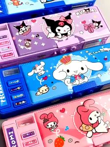 Sanrio Kotak Pensil Password Kartun Motif Tempat Pensil Lapis Ganda Berkapasitas Besar Multifungsi Lucu Termasuk Rautan