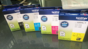 Brother LC-539XL BK /LC-535XL C M Y ชุดสี 4 สี ครบ ของแท้ประกันศูนย์+ของใหม่ ใช้กับพริ้นเตอร์ Brother DCP-J100/105 MFC-J200สินค้ามีประกัน 100% #หมึกพิมพ์