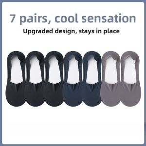 Miiow | Mens Summer Thin Anti-slip Sweat Absorbent Invisible Boat Socks Non-drop Breathable Lightweight Casual Ankle Length Socks