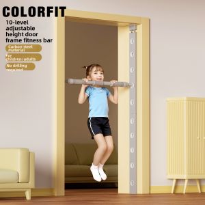ColorFit | No-Drill Door Frame Gym Bar Indoor Pull Up Ring Exercise Equipment
