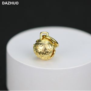 Bronze Pure Copper Bell Pendant Car Keychain Retro Style Pet Accessory Writable Surface Sound Producing Bag Tag Waist Hanging