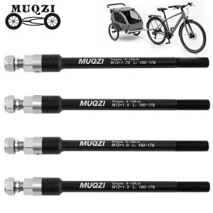 MUQZI Bike Thru Axle Trailer Hitch Adapter M12x1.0/1.5/1.75 Thread Pitch 160-178mm