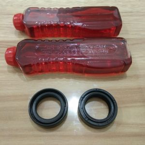 Oli Shock Seal Shock Honda GN5 Yamaha 3AY Oli Shock 200 ML 2 botol + Sil Sok 2 pcs Universal untuk semua motor bebek Yamah Honda