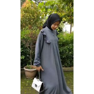 Gamis Wanita Terbaru Maudya Crinkle Airflow Import | Dress Remaja Kondangan Pesta Crinkle Premium Kekinian Jumbo Tebal