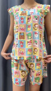 (40-70Kg) - Bộ Đồ Tole Lanh Nữ mặc nhà đùi cánh tiên - Chất Vải tôn lanh 2 da mềm mại thoáng mát