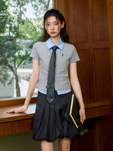 Pso Brand American College Style Embroidered Dog Shirt Knitted Outerwear Cardigan Trendy Cotton Blend Short Sleeve Shirt