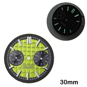 30mm VK64 Dial Green Luminous VK64 Pointer/Dial Fit for VK64 Quartz Movement Chronograph Dial Watch Accessories Tools