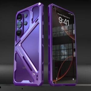 Aluminum Armor Metal Bumper Phone Case For Samsung S26 S25 Ultra Hollow-Out Design for Heat Dissipation Protective Back Cover