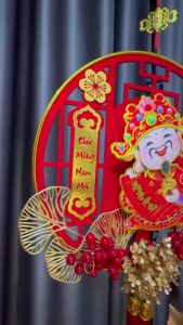 Mặt dây chuyền Thần Tài năm mới đồ trang trí năm mới thích hợp cho phòng khách phòng ngủ