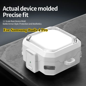 For Samsung Galaxy Buds 4 Pro Case Clear Earphone Cover For Samsung Buds4 Pro Buzz 4 Pro Cases Hard Headphone Coque With Hook
