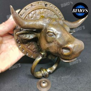 Ketukan Pintu Rumah Kuningan Motif Kerbau Bel Pintu Antik Murah